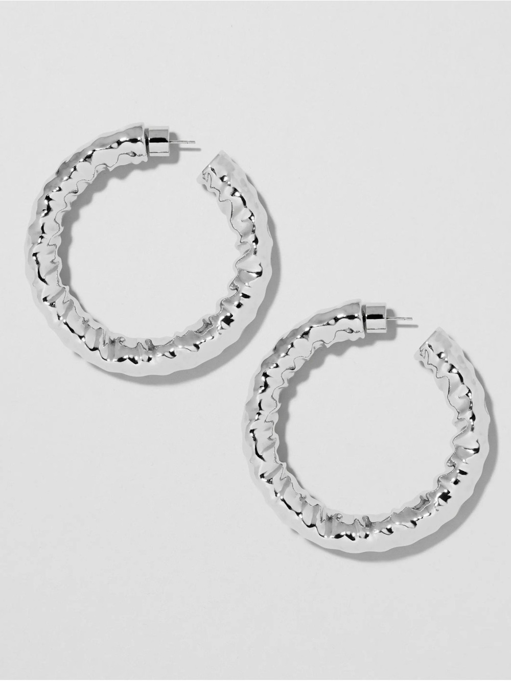 Jennifer Fisher Silver Hammered Hoop Earrings